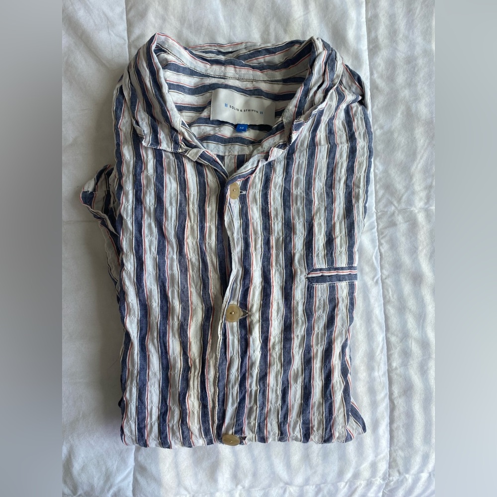 MENS solid and striped shirt